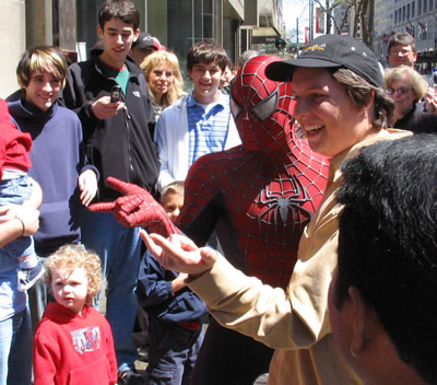 Spidey Poses With Fans!